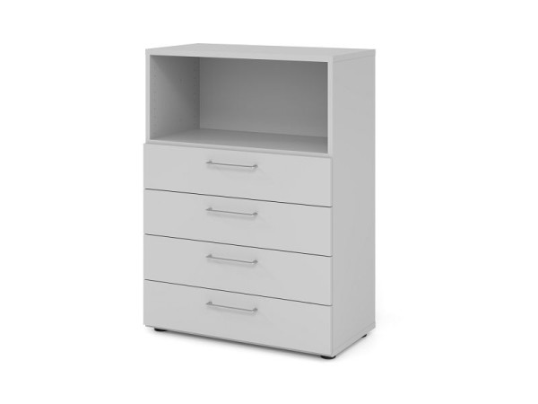 Hammerbacher Regal 3OH, 4 Schübe 938S4 BS, Korpus: Grau / Front: Grau, V938S4/5/5/BS