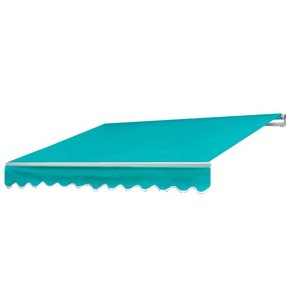 Mendler Alu-Markise HWC-E49, Gelenkarmmarkise Sonnenschutz 2,5x2m, Polyester Türkis, 65958