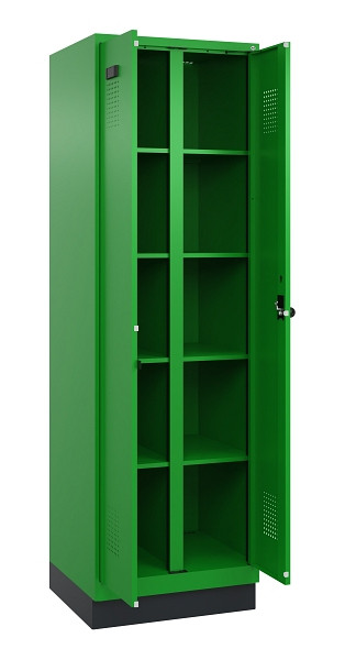C+P Wäsche-Spind Evolo PLUS, mit Sockel, 2 Abteile, 1950x600x500mm, 6037/6037, Verschluss Drehriegel, 049022-20B S10026