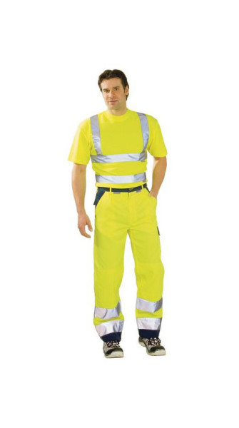 Planam Warnschutz Bundhose, gelb/marine, Größe 30, 2017030