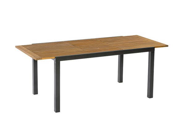 Merxx Ausziehtisch, 150 (200) x 90 cm, Tischplatte aus Akazienholz, Aluminium mit FSC Akazienholz, 21605-217