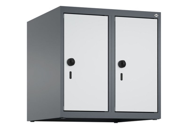 C+P Schrankaufsatz Classic PLUS, Aufsatzschrank, 7016/7035, Drehriegel, 500x500x500mm, 2 Abteile, 080090-29 S10013