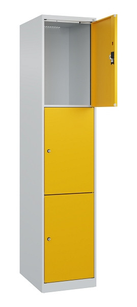 C+P Schließfachschrank Evolo PLUS, 3 Fächer, 1850x400x500mm, 7035/1004, 049000-123 S10000