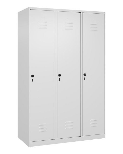 C+P Umkleidespind Classic PLUS mit Mitteltrennwand, 3 Abteile, 1850x1200x500mm, 9016/9016, Drehriegel, 080000-32F S10009