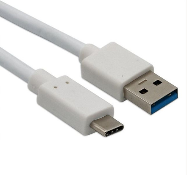 Helos USB Type-C auf USB-3.1 Lade-/Datenkabel, 1 m weiß, 181543