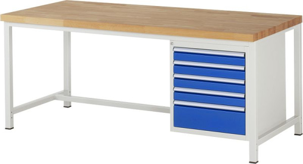 RAU Werkbank Serie 8000 - Modell 8168, B2000 x T900 x H840 mm, 13-8168A1-209B4S.11