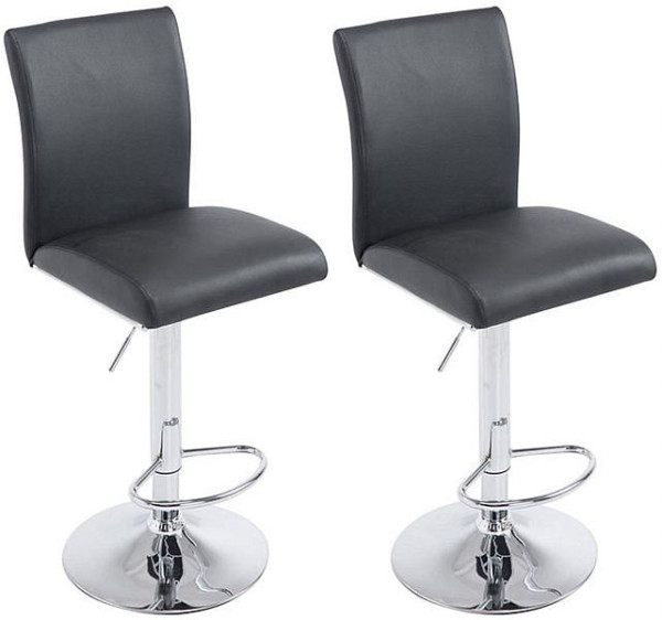 CLP Barhocker Köln Kunstleder chrom, schwarz, VE: 2 Stück, 306593