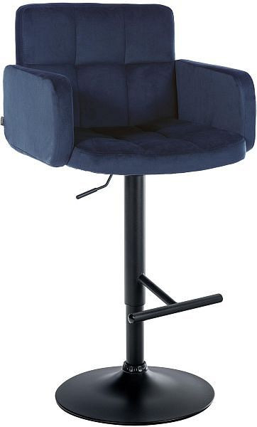 CLP Barhocker Los Angeles Samt schwarz, blau, 323105
