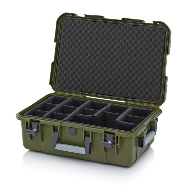 Auer Schutzkoffer Pro, Olivgrün, mit 2 gleichschließenden Schlössern, Polstereinlage T, CP SG 6422 B5-6003