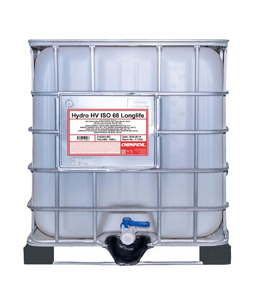 CHEMPIOIL Paraffin-Hydrauliköl 2203 Hydro HV ISO 68 LONGLIFE, VE: 1000 l, CH2203-IBC