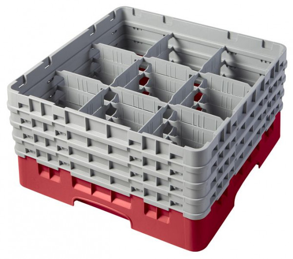 Cambro Spülkorb mit 9 Fächer Camrack® 21,5 cm Rot, 9S800163