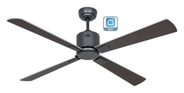 CasaFan Deckenventilator Eco Neo III 132 Lack basaltgrau-Wenge/Lack silber WiFi, 952242W