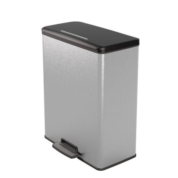 STEIN HGS Treteimer Decobin, 65 Liter, silber, schwarz, Recyceltes Kunststoff, 84041.0004