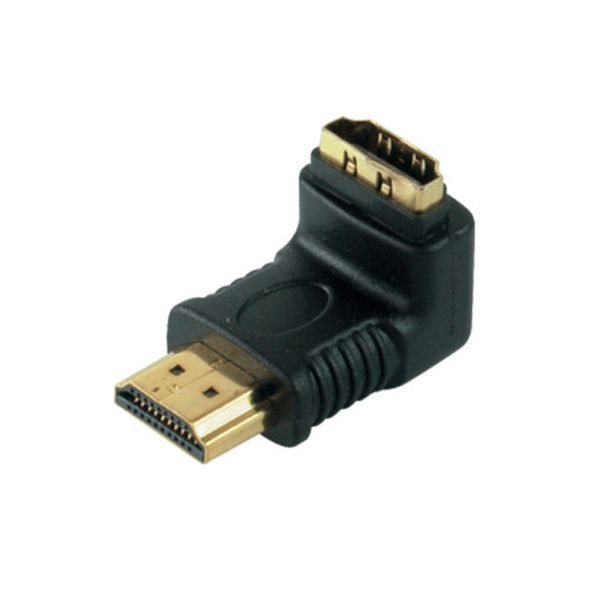 S-Conn Adapter, HDMI-Stecker auf HDMI-Kupplung, Winkelausführung, Abgang nach unten, vergoldete Kontakte, 4K2K kompatibel, 77407