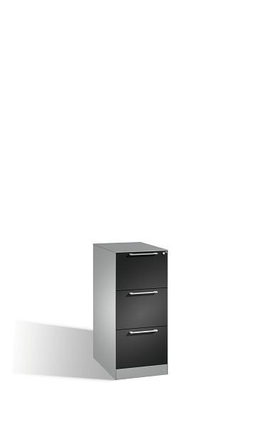 C+P Hängeregistraturschrank Asisto, H1010xB440xT600mm, Farbe: Weißaluminium / Schwarzgrau, Bügelgriff, 146245-311 S10063
