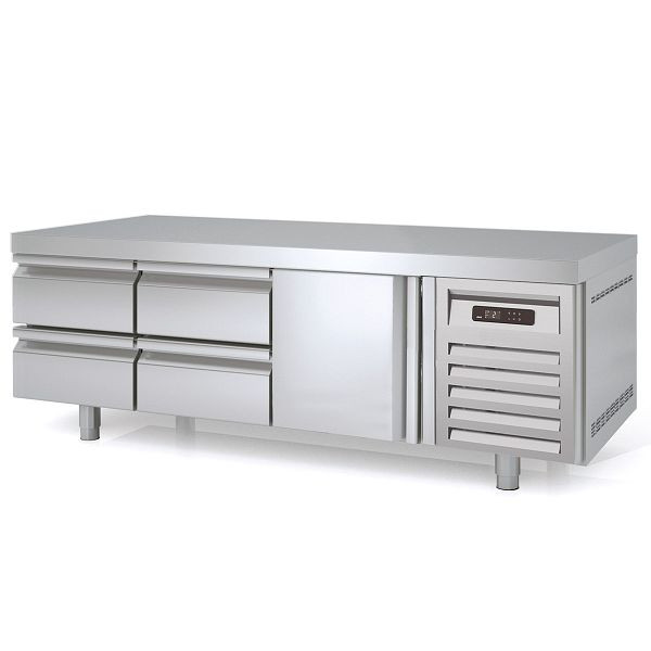 Vaiotec TOPLINE Unterbaukühltisch 700 / 3-fach GN 1/1 mit 4 Schubladen / 1 Tür Breite: 1795 mm, 11569