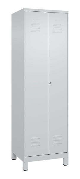 C+P Umkleidespind Classic PLUS, Doppel-Spind, Füße, 2 Abteile, 1950x600x500mm, 7035/7035, Zylinderschloss, 080012-20P S10027