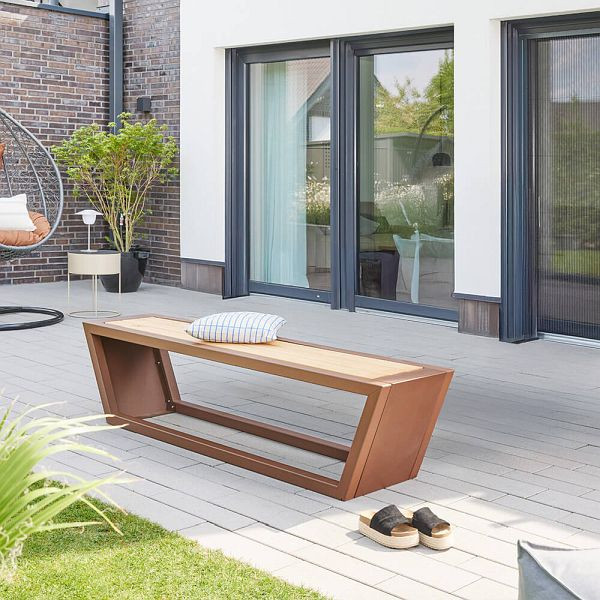 HOME DELUXE Sitzgarnitur aus Stahl KOBON Braun, 1 x Bank, 73250