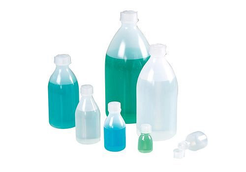 DENIOS Bio-Enghalsflaschen aus Green-PE, Schraubverschluss, 50 ml, VE: 24 Stück, 281742