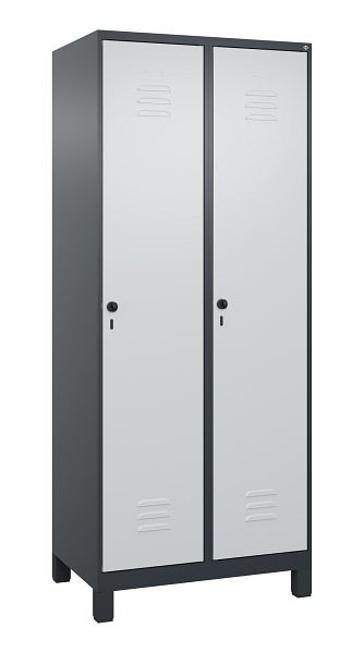 C+P Mehrzweckschrank Classic PLUS, Füße, 2 Abteile, 1950x800x500mm, 7016/7035, Drehriegel, Türen rechts angeschlagen, 080010-22B S10013