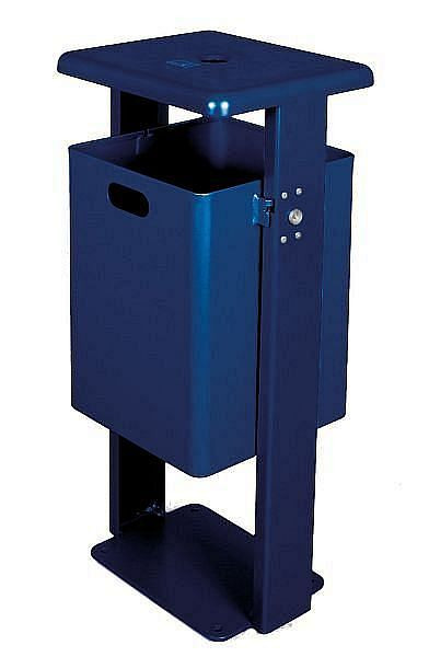 Renner Rechteck-Standabfallbehälter 40 L (inkl. Ascher), abgerundete Haube (3 mm), verzinkt, Ständer, beschichtet, anthrazit-eisenglimmer, 7083-60PB DB703