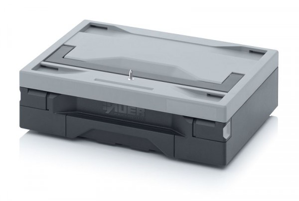 Auer Toolboxen Pro, 40 x 30 x 12 cm, Box dunkelgrau, Deckel hellgrau, TB S 4311 F4
