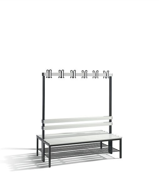 C+P Garderobenbank 2-seitig, H1650xB1500xT750 mm, Grau, 8051-210 S10099