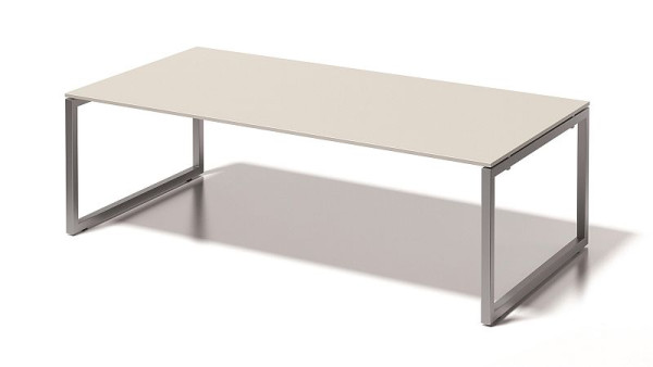 Bisley Cito Chefarbeitsplatz/Konferenztisch, 730 mm höhenfixes O-Gestell, H 19 x B 2400 x T 1200 mm, grauweiß/silber, DOF2412GW355