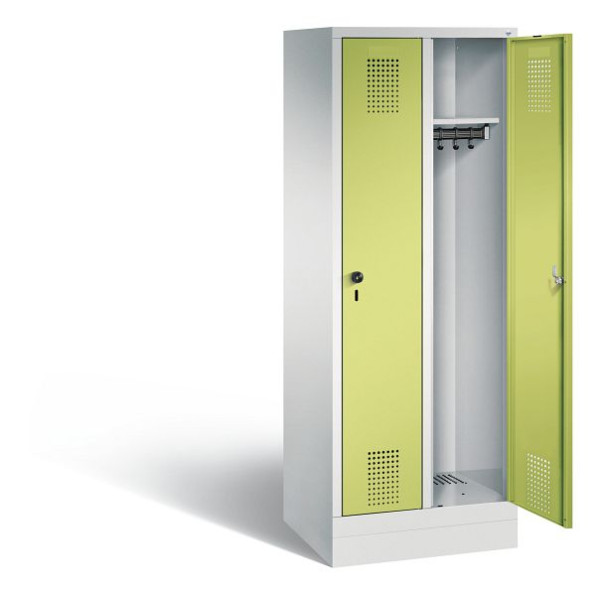 C+P Spind Evolo, H1600xB610xT500mm, Farbe: Lichtgrau / Viridingrün, 480206-20 S10045