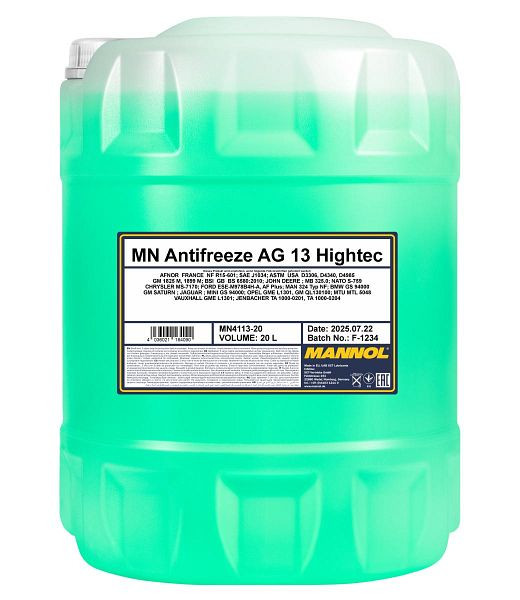 MANNOL 4113 Frostschutzmittel AG13 Hightec, VE: 20 l, MN4113-20