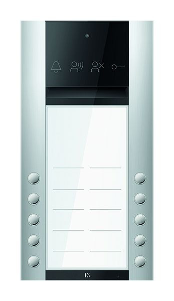 TCS Türkontrollsystem PES PRO Audio Außenstation 10T 2Saplten AP EN silber, ASA120210-0010