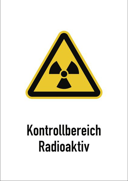 Moedel Kontrollbereich Radioaktiv, Kombischild, Folie, 148x210 mm, 59300