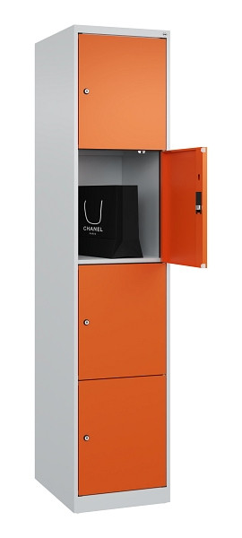 C+P Schließfachschrank Evolo PLUS, 4 Fächer, 1850x400x500mm, 7035/2004, 049000-124 S10002