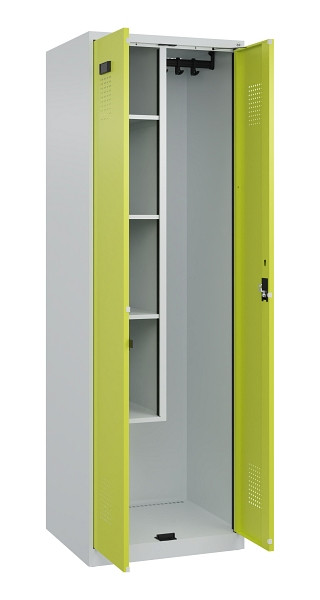 C+P Putzmittel-Spind Evolo PLUS, 2 Abteile, 1850x600x500mm, 7035/0024, Zylinderschloss, 049100-00 S10042