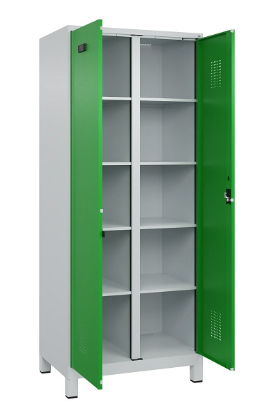 C+P Wäsche-Spind Evolo PLUS, mit Füßen, 2 Abteile, 1950x800x500mm, 7035/6037, Verschluss Zylinderschloss, 049012-22B S10038