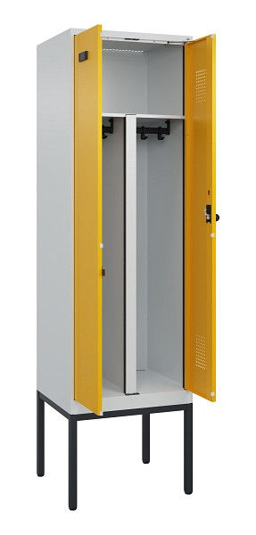 C+P PSA Doppel-Spind Evolo PLUS, Gestell, 2 Abteile, 2120x600x500mm, 7035/1004, Drehriegel, 0490327-20P S10000