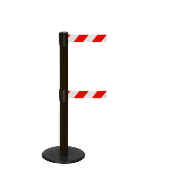 Stein HGS Personenleitsystem -P-Line Duo-, schwarz, rot/weiß diagonal (schraffiert), mit Sicherheitsverschluss (selbstlösend), Gurtlänge: 2 x 2,3 m, 36401-0503