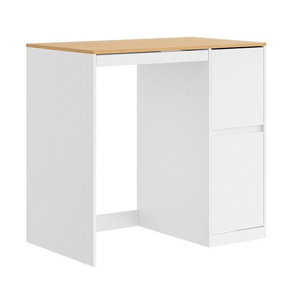 SoBuy Wäscheschrank Weiß mit 2 Schubladen, Kleiderschrank mit offenem Fach aus Spanplatte und MDF, 100×60×95 cm, Tragkraft 59 kg, BZR223-WN