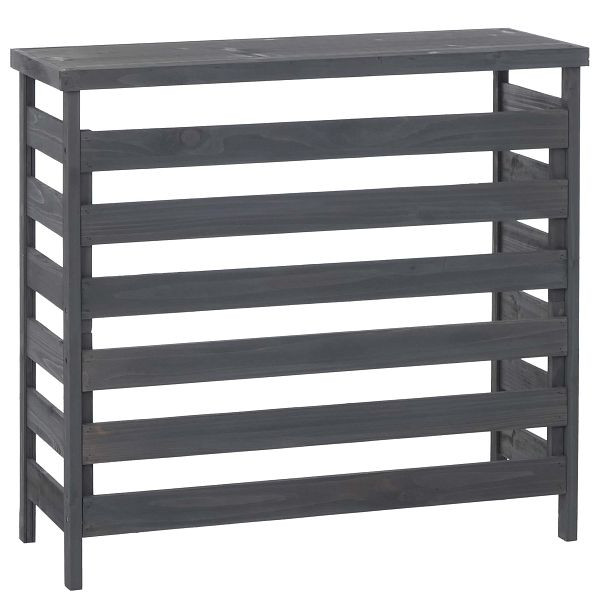 Mendler Verkleidung für Klimaanlage/Wärmetauscher HWC-Q15, Abdeckung Holz FSC®-zertifiziert 78x84x32cm, anthrazit-grau, 121075