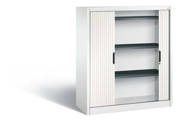 C+P Sideboard mit Rollladen Omnispace, H1345xB1200xT420mm, Farbe: Verkehrsweiß, Griffmulde, 3 OH, 3223-00 S10127