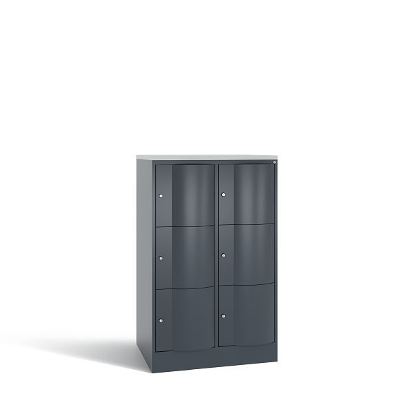C+P XL-Schließfachschrank Resisto,6 Fächer,H1255B772T640mm, Anthrazit/DBSHellgrau, 8573-273 S10172