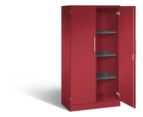C+P Flügeltürenschrank Asisto, H1635xB800xT435mm, Farbe: Rubinrot, Bügelgriff, 4 OH, 141013-000 S10123
