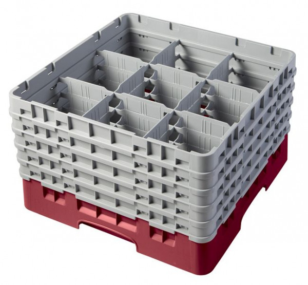 Cambro Spülkorb mit 9 Fächer Camrack® 25,8 cm Preiselbeere, 9S958416