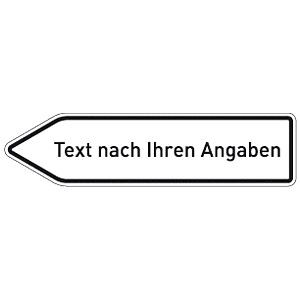 Moedel Pfeilwegweiser weiß mit Text, rechtsweisend, Aluminium 1,8 mm, lackiert, 1400x350 mm, 100049