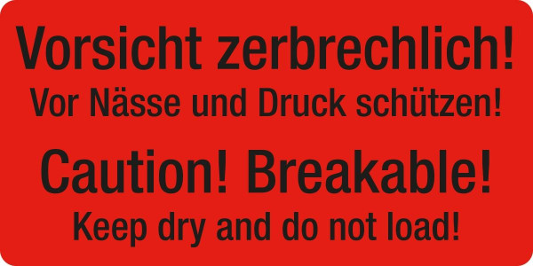 Eichner Warn- und Verpackungsetiketten, Text: Vorsicht zerbrechlich! Vor Nässe und Druck schützen!, 9220-00081-003