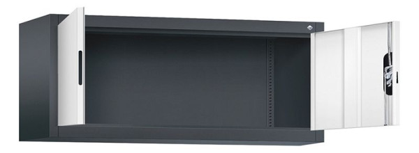 C+P Aufsatzschrank Acurado, H500xB1200xT400mm, Farbe: Schwarzgrau / Verkehrsweiß, Muldengriff, 9464-000 S10134