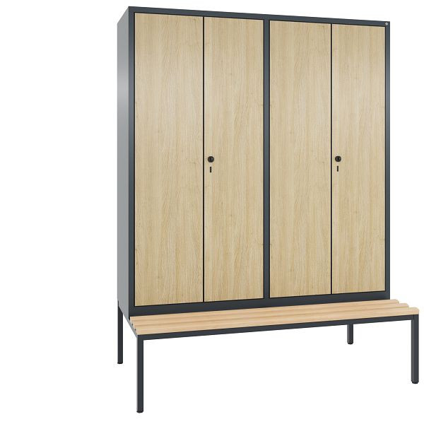 C+P Spind Evolo, 4 Abteile, H2090xB1590xT815 mm, Anthrazit/MDF Eiche, 48052-42 S10351