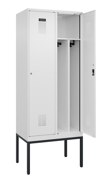 C+P Spind Evolo PLUS, Gestell, 2 Abteile, 2120x800x500mm, 9016/9016, Verschluss Zylinderschloss, 0490307-22F S10047