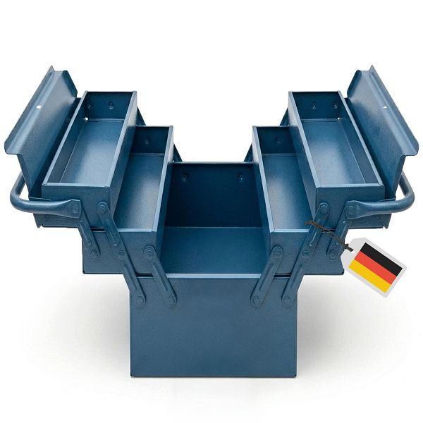 DEUBA Stahl Werkzeugkoffer Blau 53x20x20cm, 102744, 4250525322453