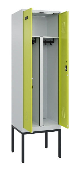 C+P PSA Doppel-Spind Evolo PLUS, Gestell, 2 Abteile, 2120x600x500mm, 7035/0024, Zylinderschloss, 0490327-20P S10042